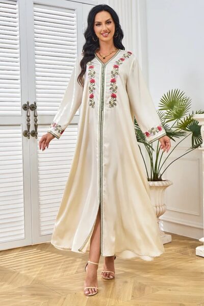 Djellaba Ayaba évasée blanche 5