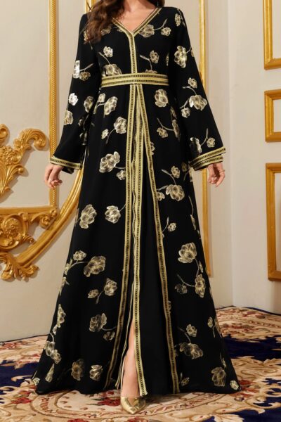 Djelaba-noir-femme-brodée